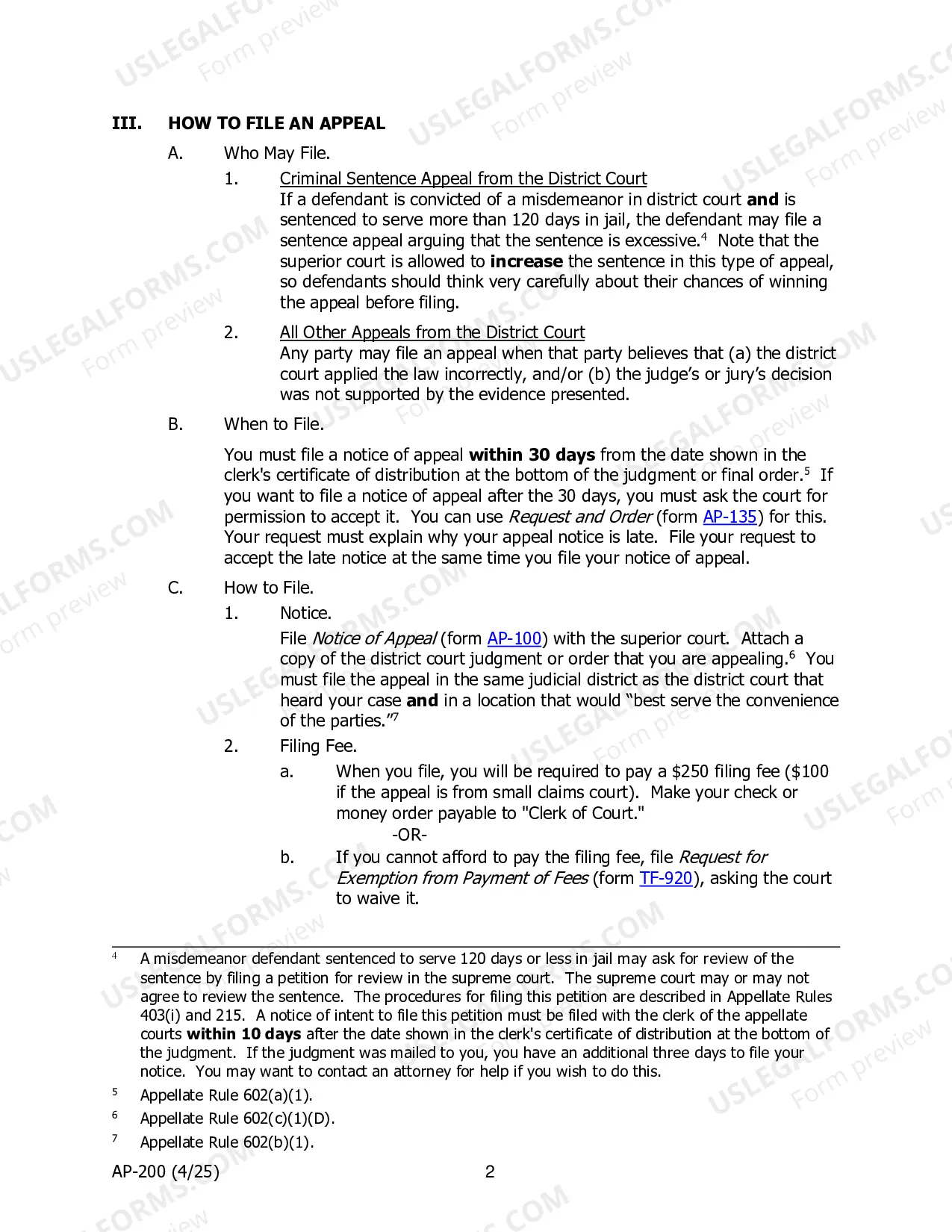 Preview Appellant Instructions - District Court to Superior Court Appeals