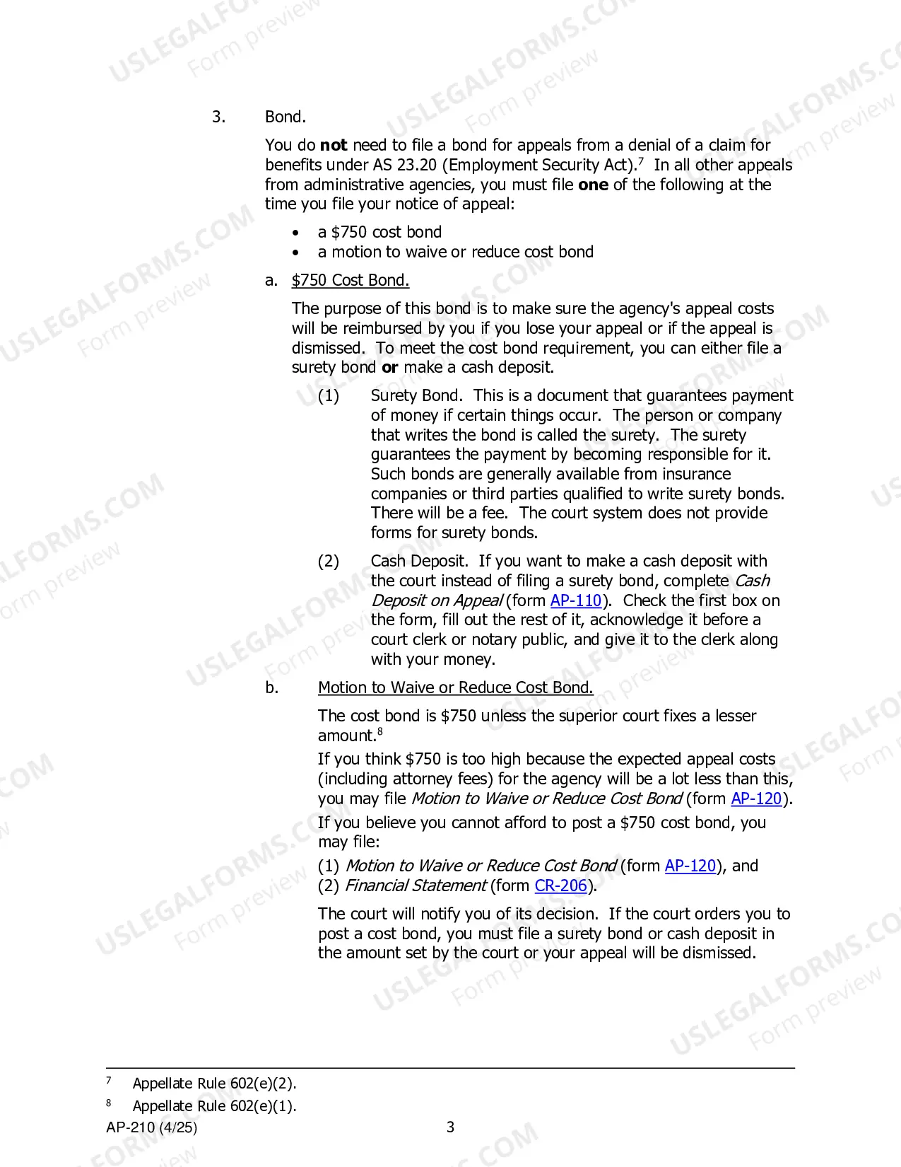 Preview Appellant Instructions - Administrative Appeals to Superior Court