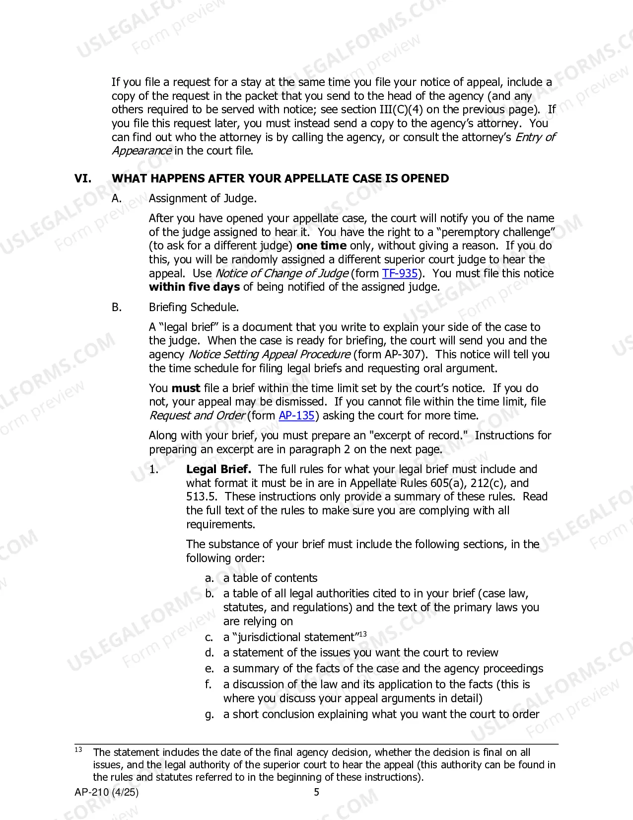 Preview Appellant Instructions - Administrative Appeals to Superior Court