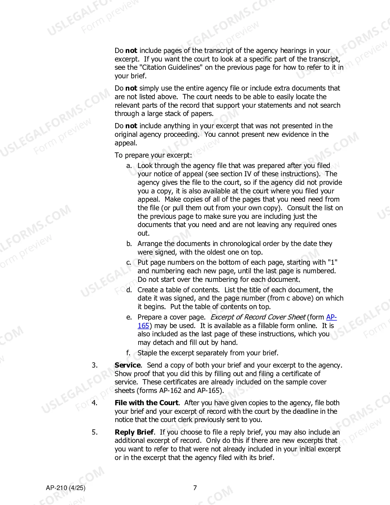 Preview Appellant Instructions - Administrative Appeals to Superior Court
