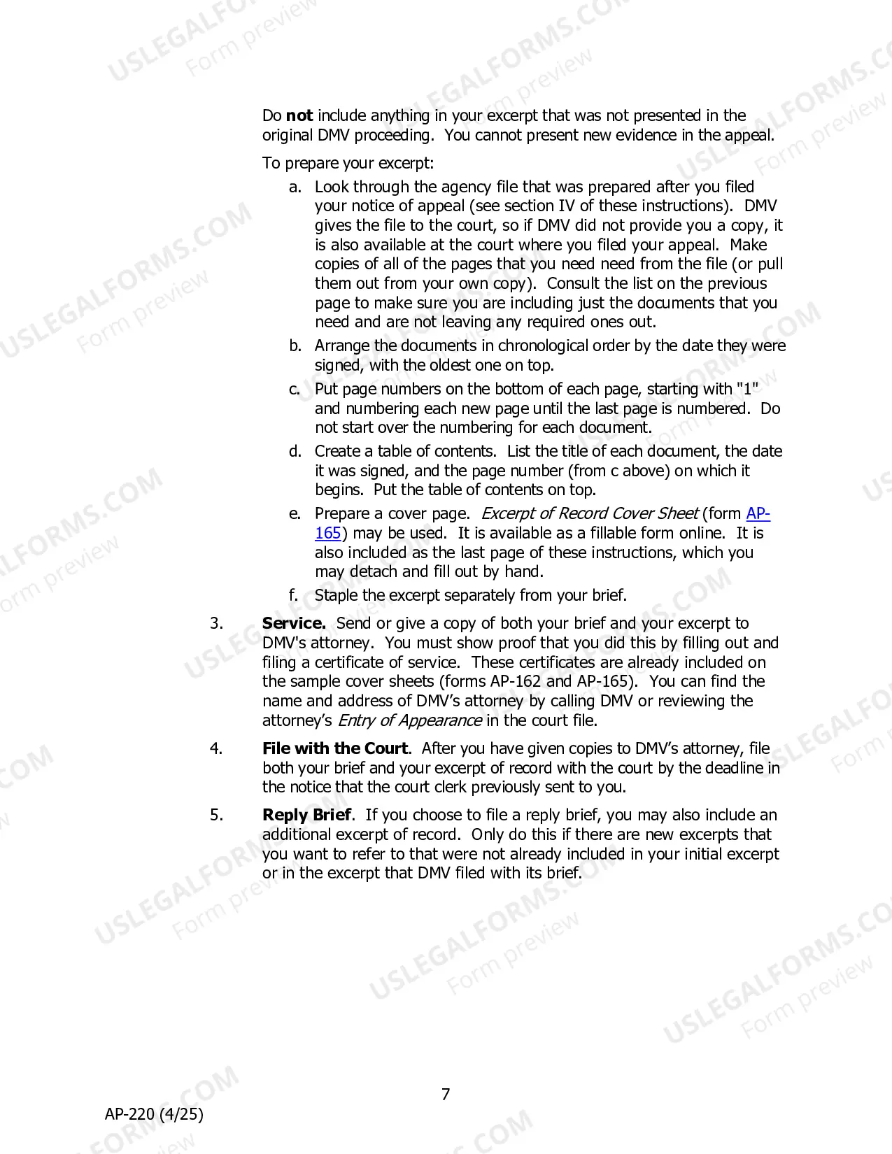 Preview Appellant Instructions - Appeal to Superior Court from Administrative Revocation of Driver's License Under Alaska Statute 28.15.165