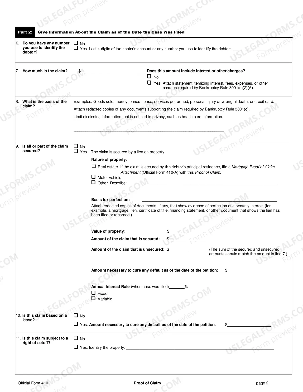 Preview Proof of Claim