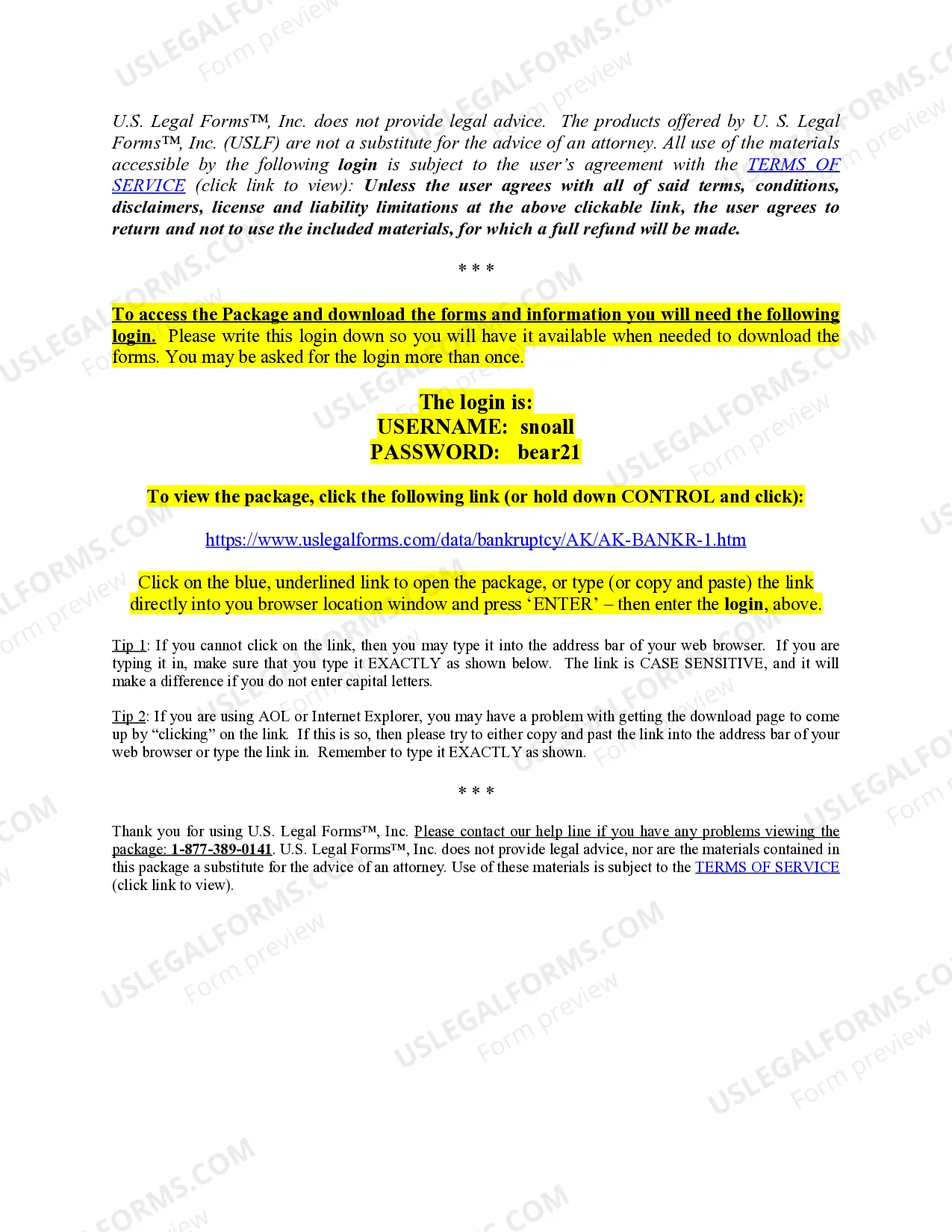 Preview Alaska Bankruptcy Guide and Forms Package for Chapters 7 or 13