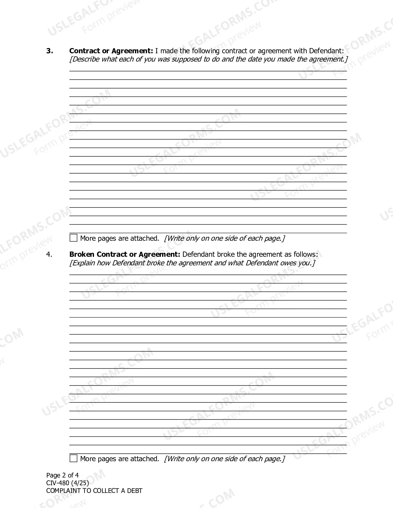 Preview Complaint to Collect a Debt