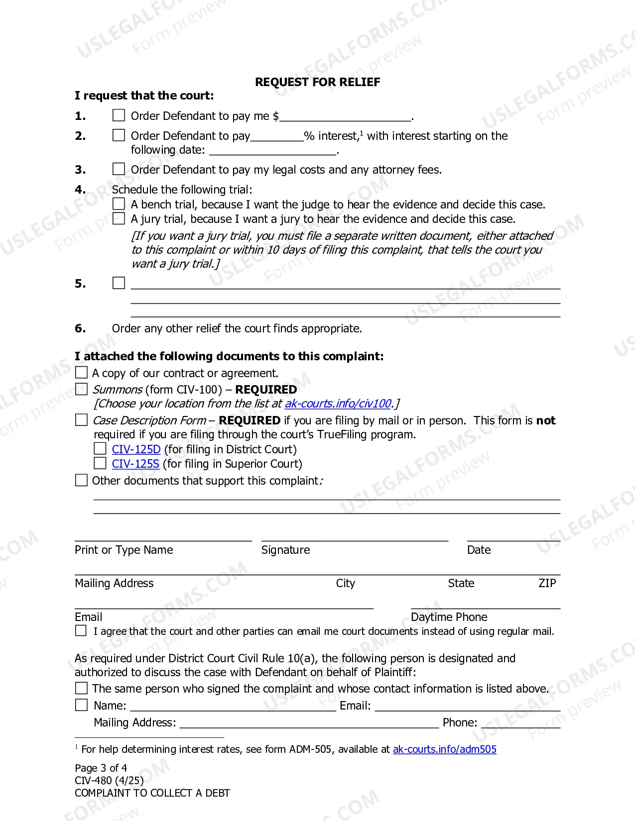 Preview Complaint to Collect a Debt