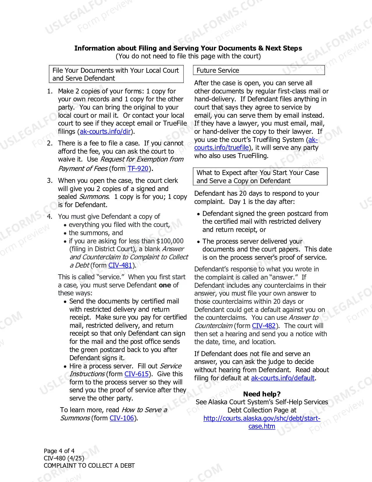 Preview Complaint to Collect a Debt