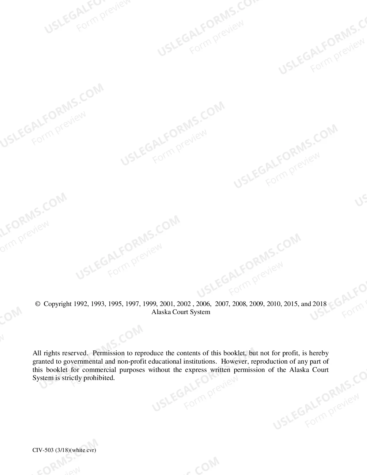 Preview Executing on the Permanent Fund Dividend: Creditor's Instructions, CIV-503