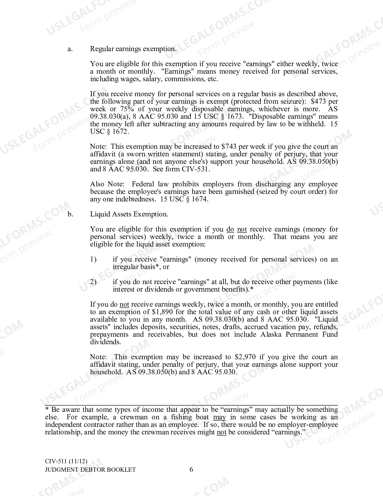 Preview Judgment Debtor Booklet