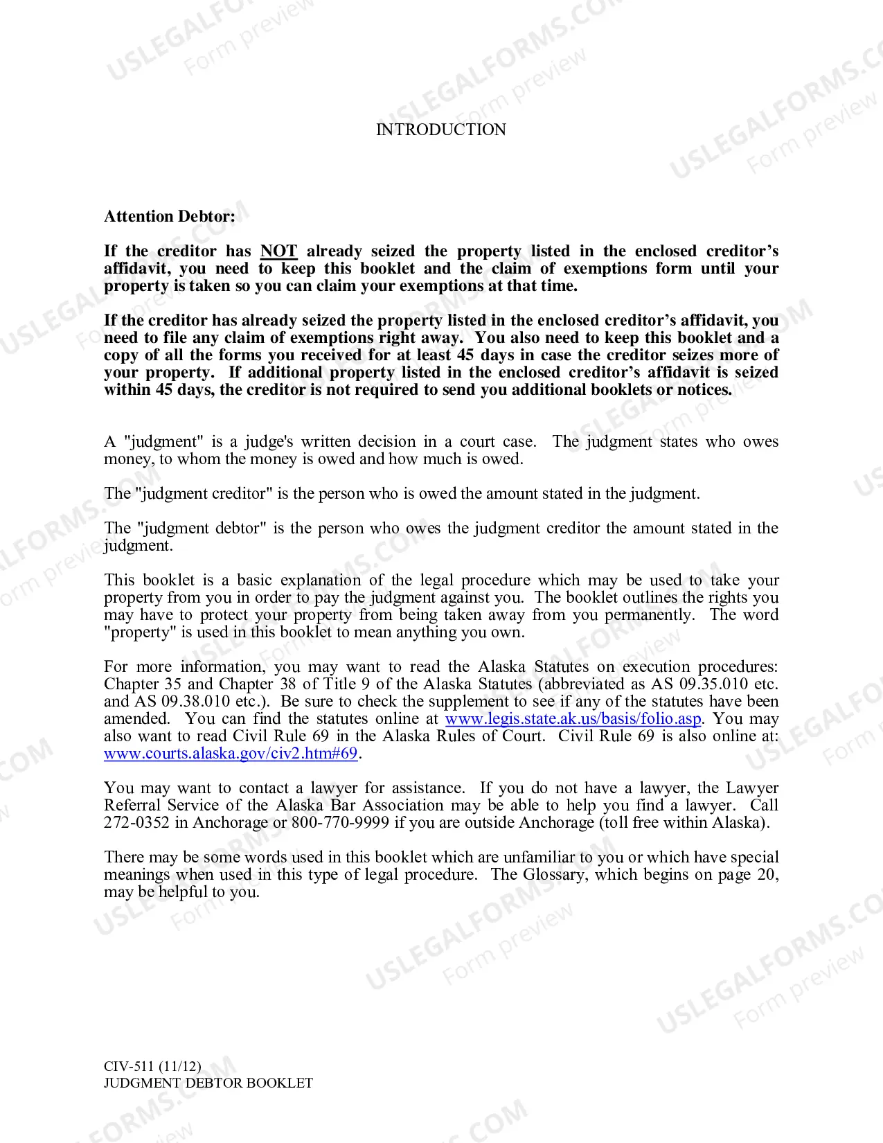 Preview Judgment Debtor Booklet