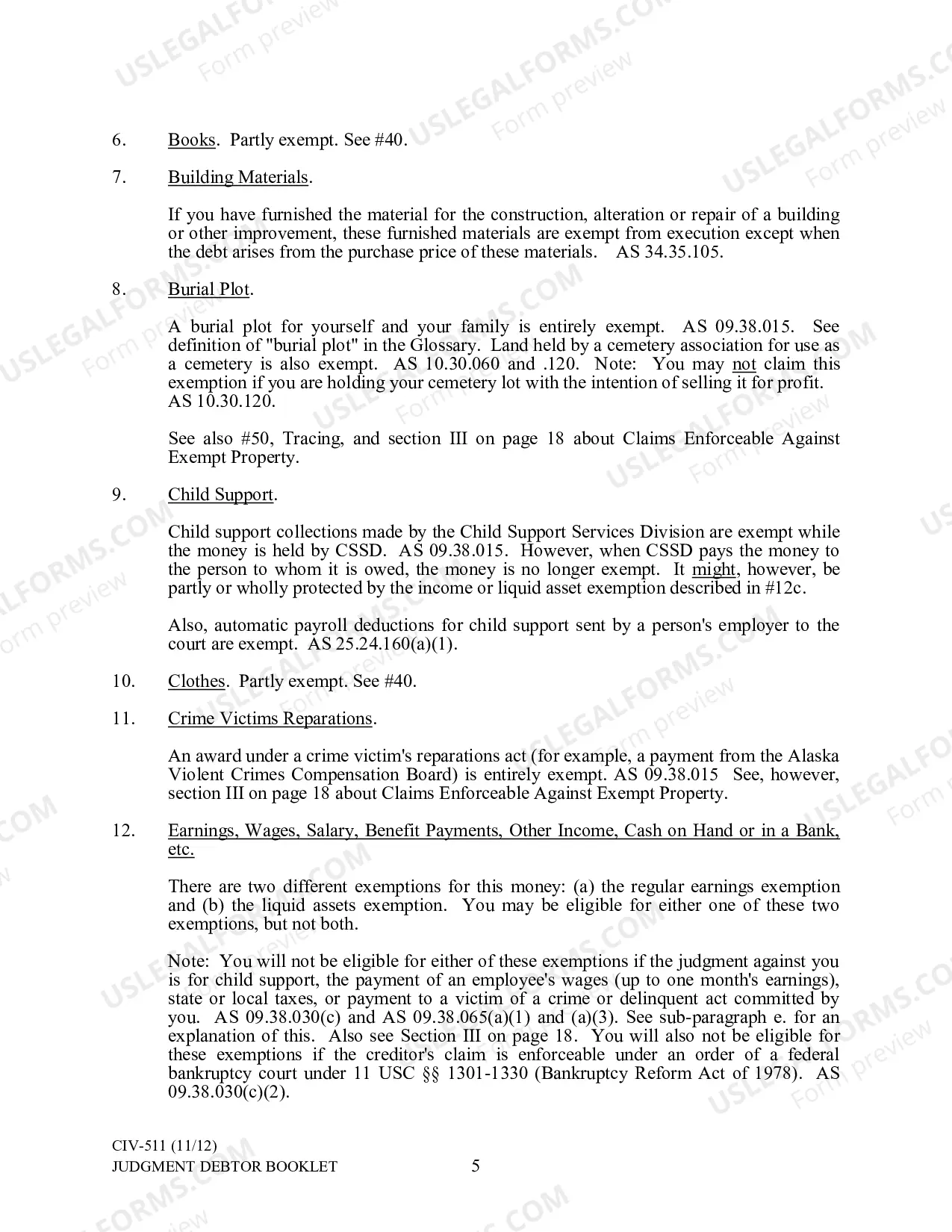 Preview Judgment Debtor Booklet