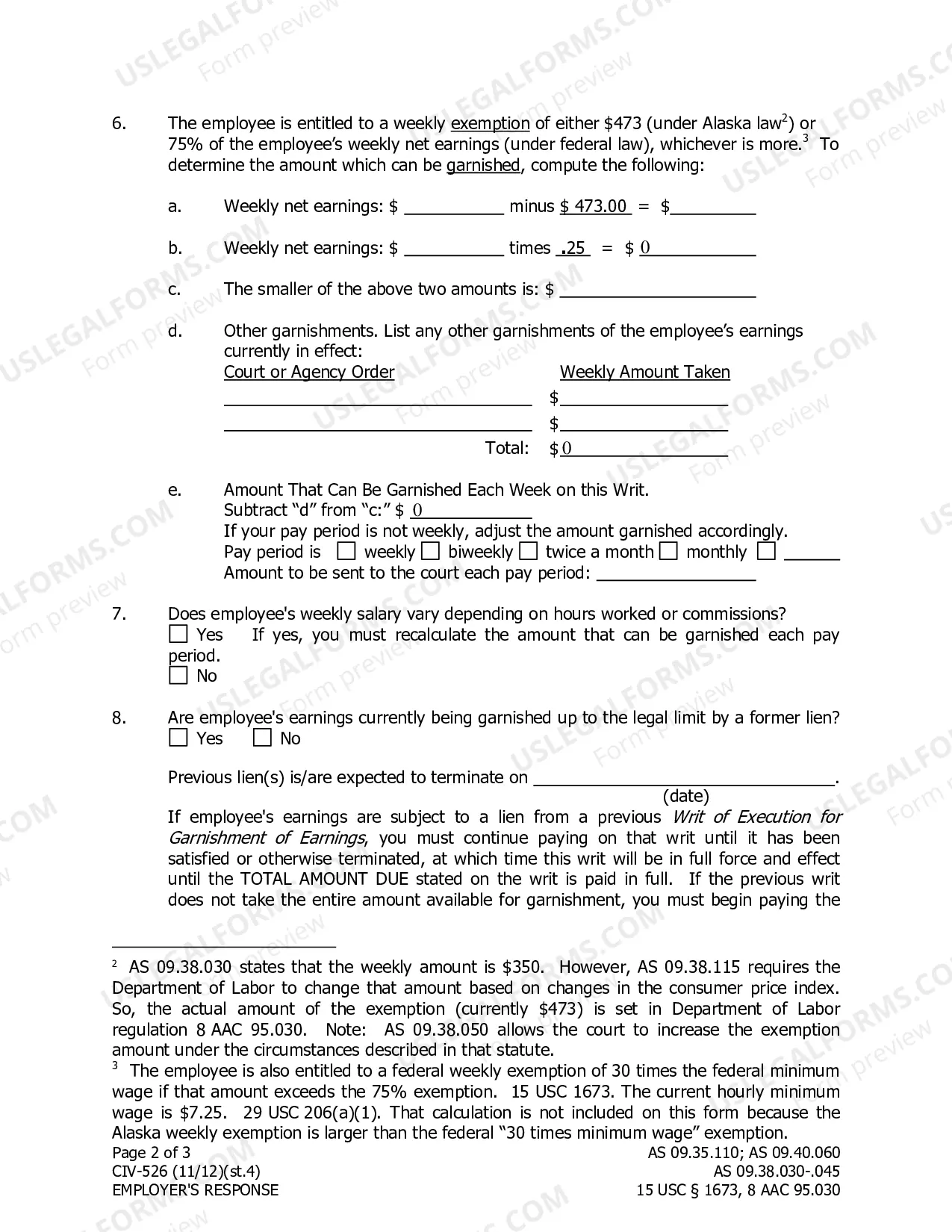 Preview Employer's Response, CIV-526