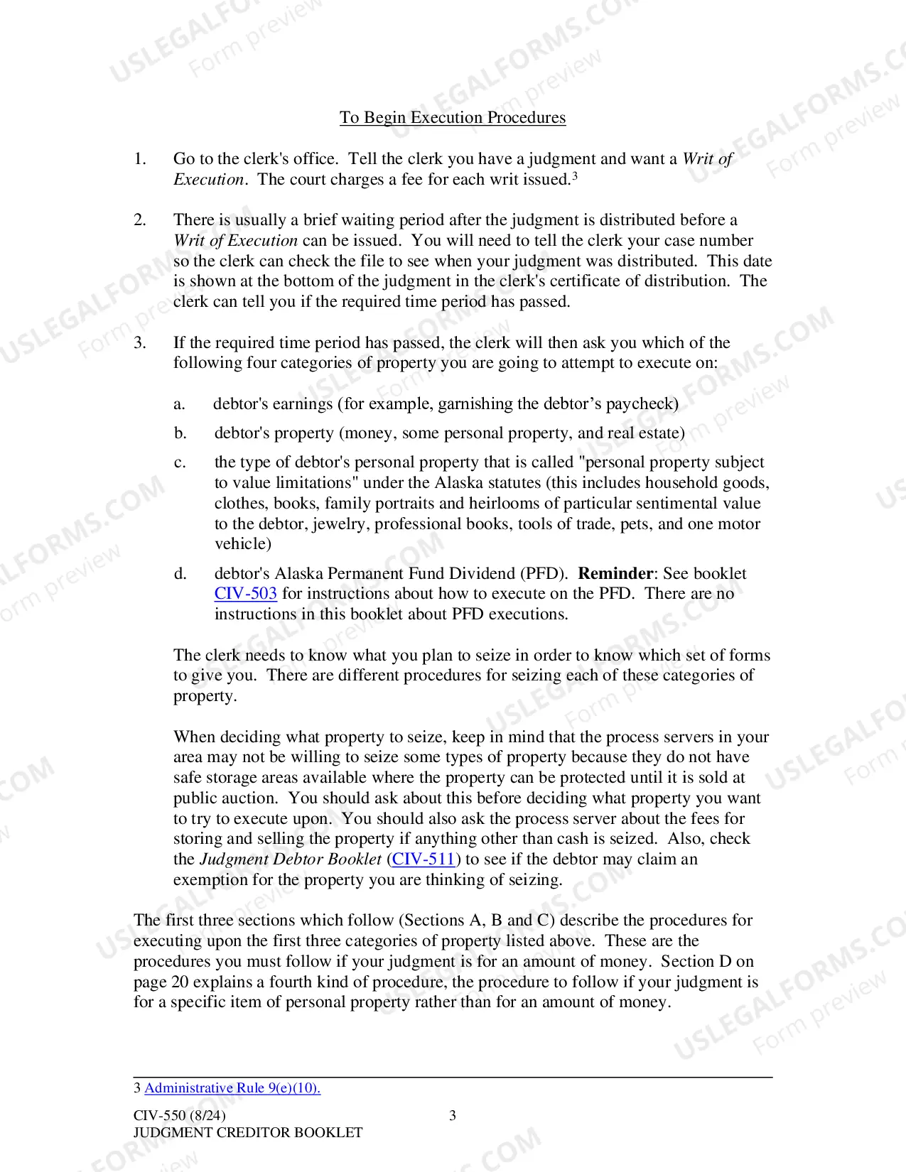 Preview Execution Procedure: Judgment Creditor Booklet