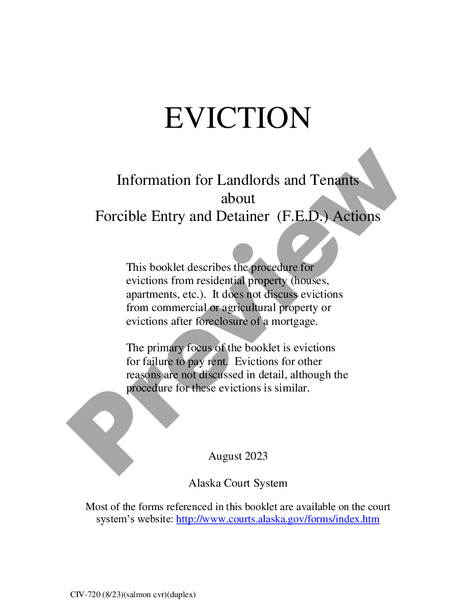 page 0 Eviction Information for Landlords and Tenants About Forcible Entry and Detainer (F.E.D.) Actions preview