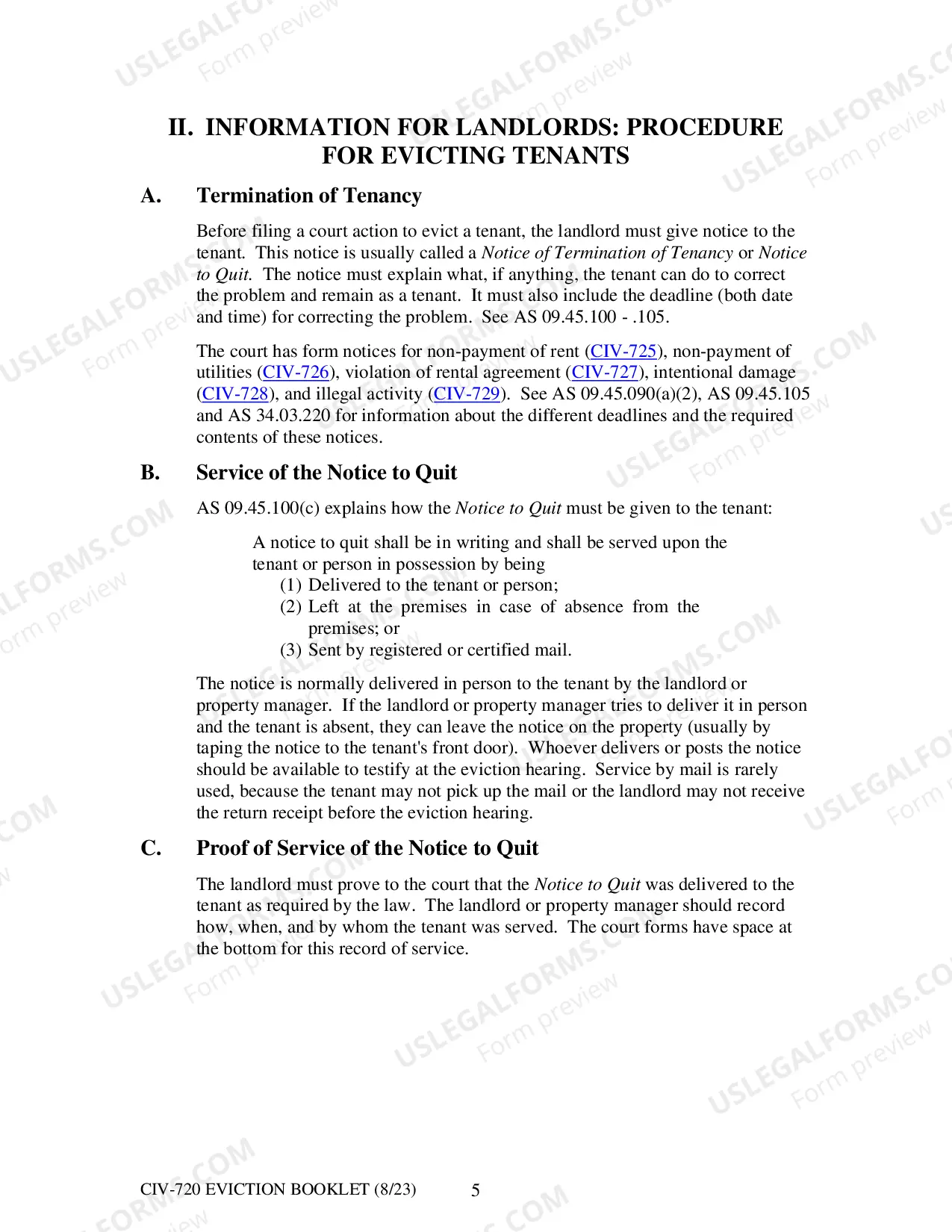 Preview Eviction: Information for Landlords and Tenants About Forcible Entry and Detainer (F.E.D.) Actions