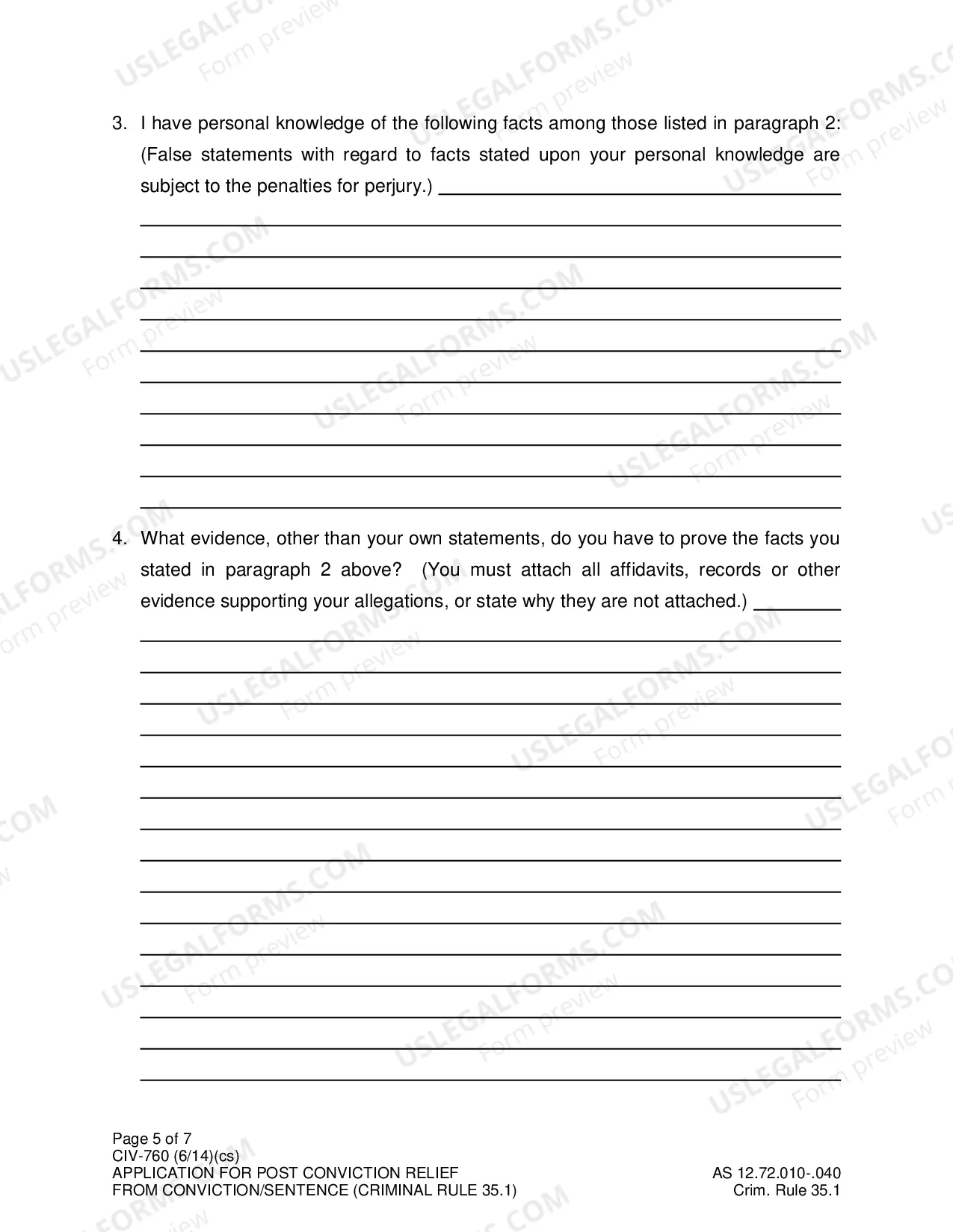 Preview Application for Post Conviction Relief