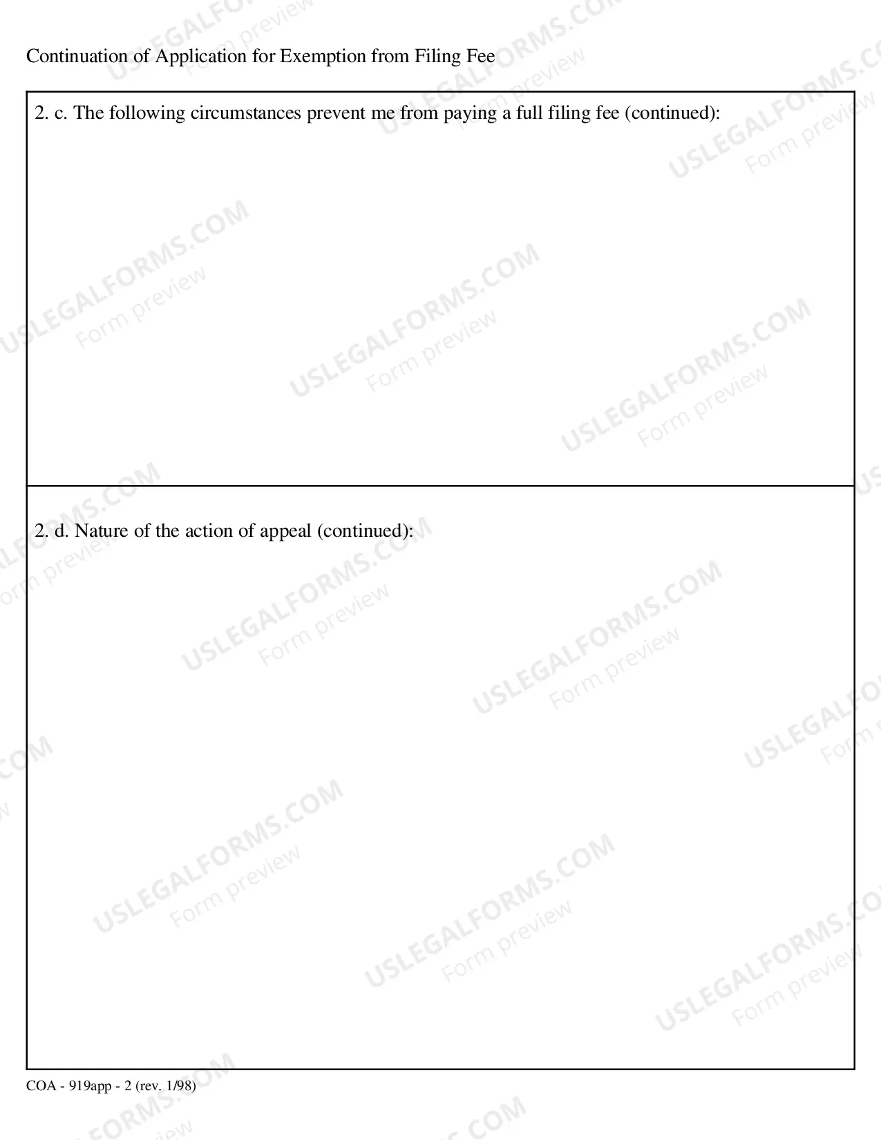 Preview Application For Exemption From Filing Fee