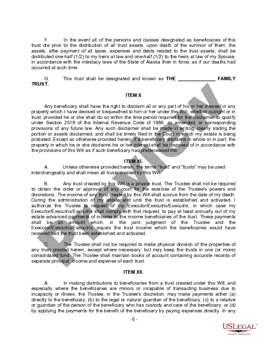 Preview Complex Will with Credit Shelter Marital Trust for Large Estates