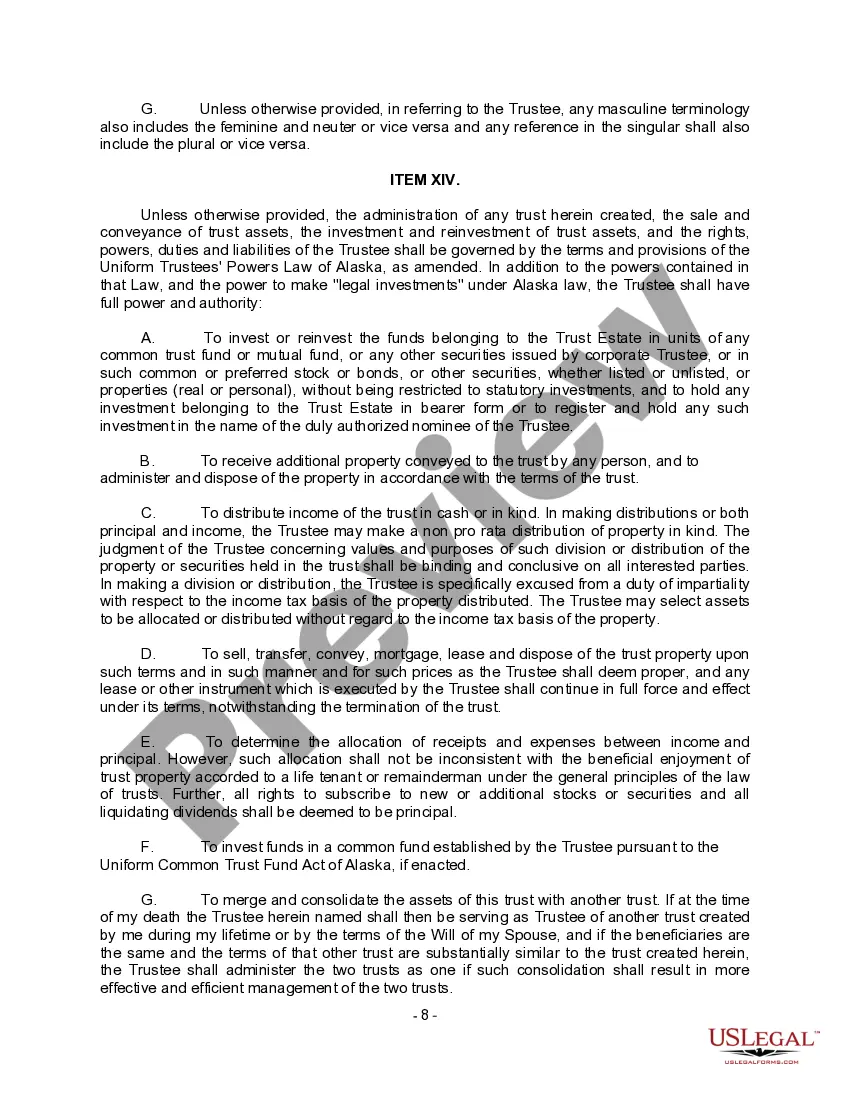 Preview Complex Will with Credit Shelter Marital Trust for Large Estates