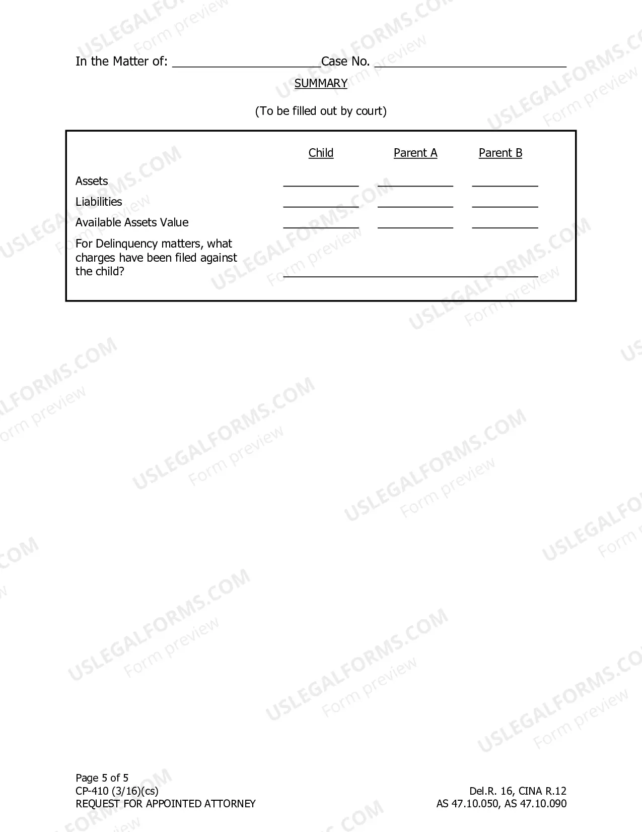 Preview Request for Appointed Attorney