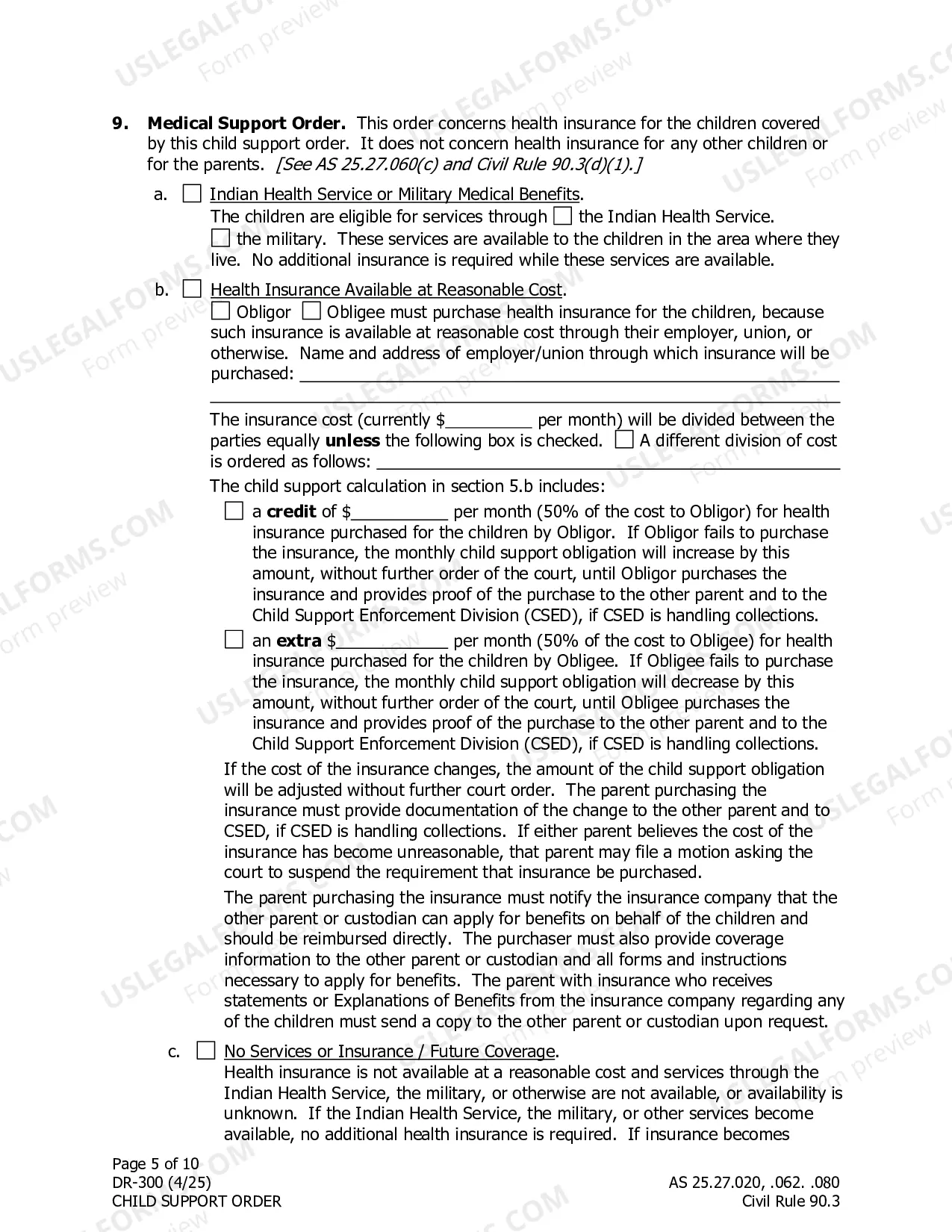 Preview Child Support Order