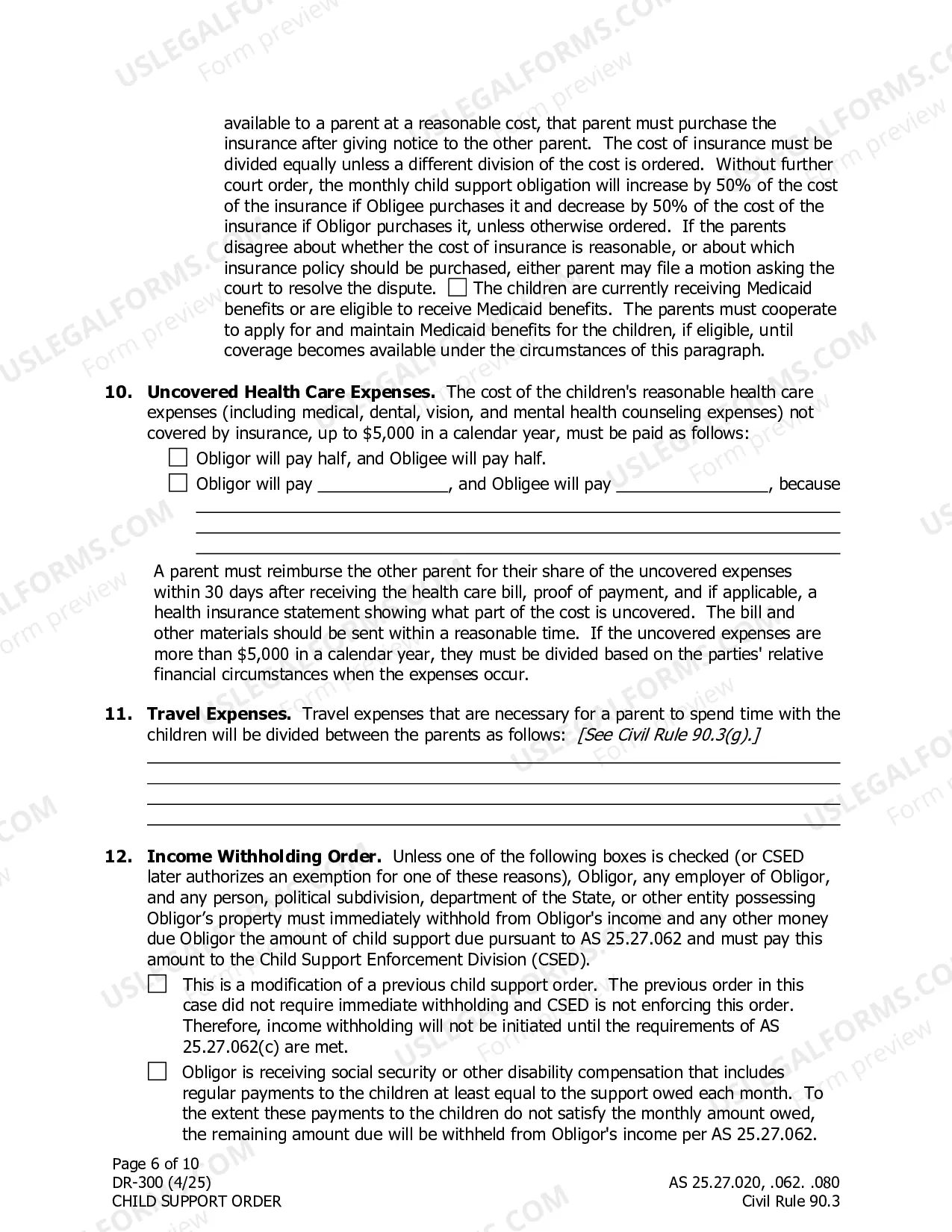 Preview Child Support Order