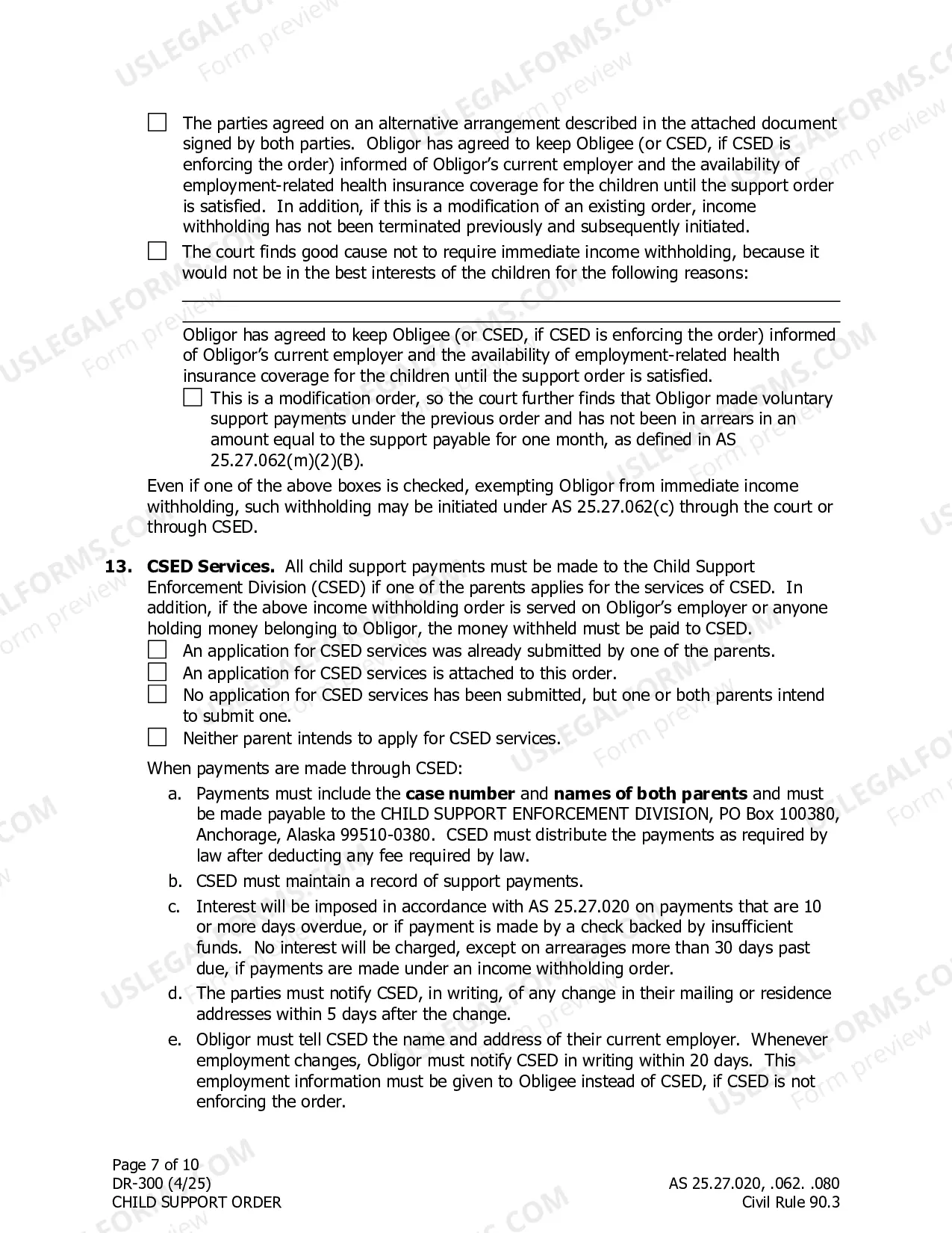 Preview Child Support Order