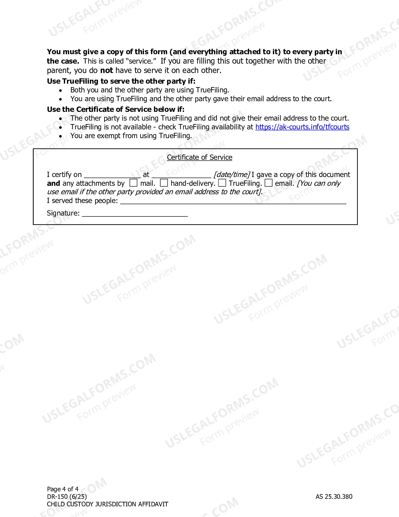 Preview Child Custody Jurisdiction Affidavit