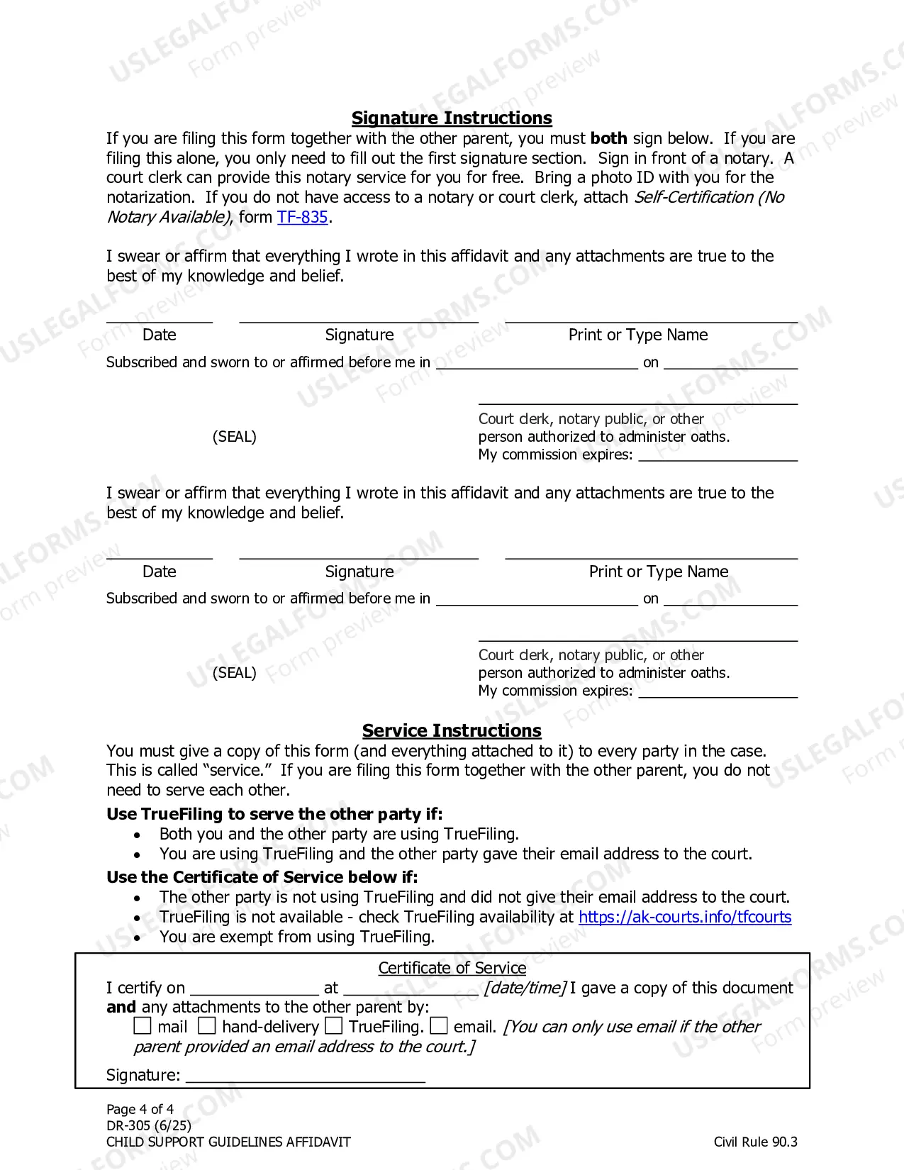 Preview Child Support Guidelines Affidavit