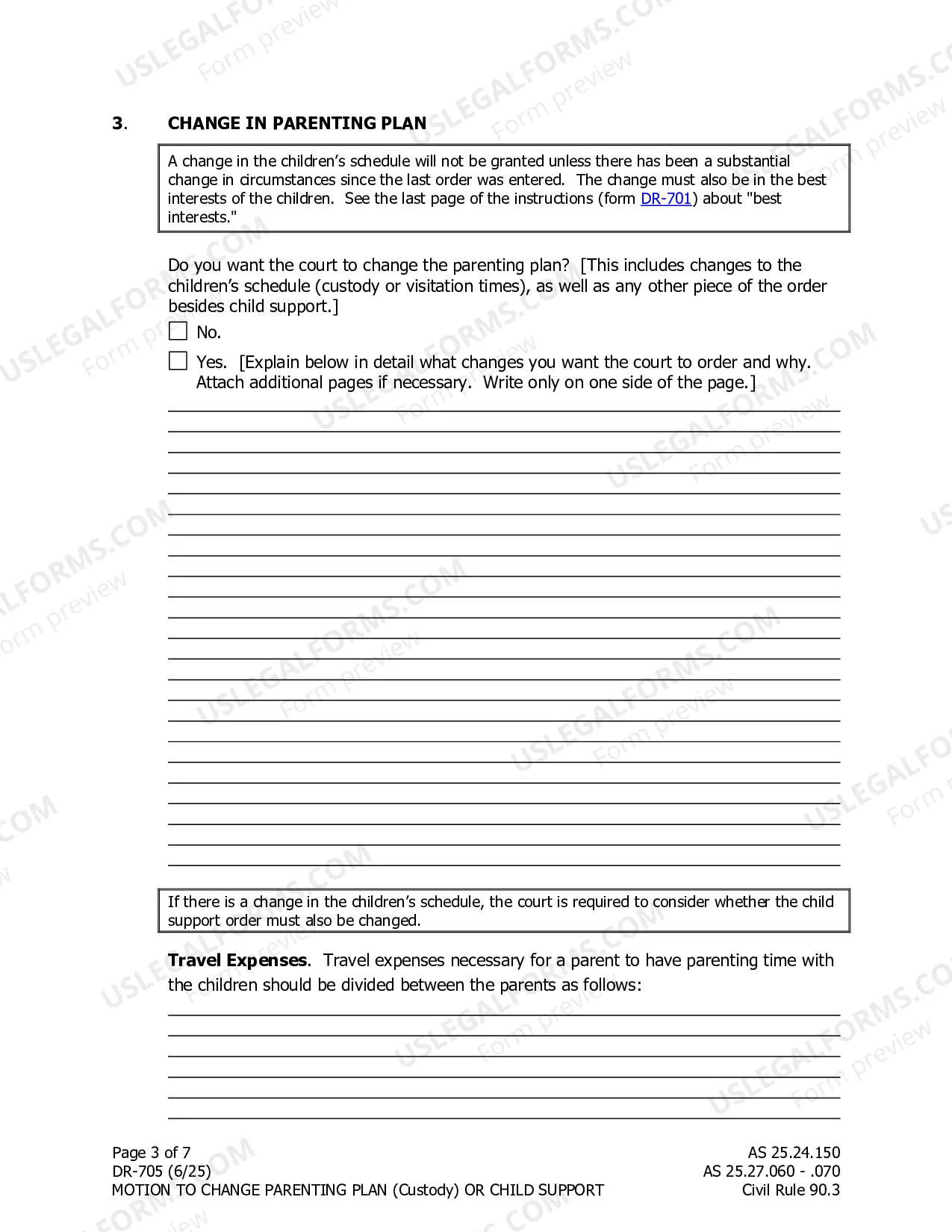 Preview Motion to Change Custody, Support or Visitation