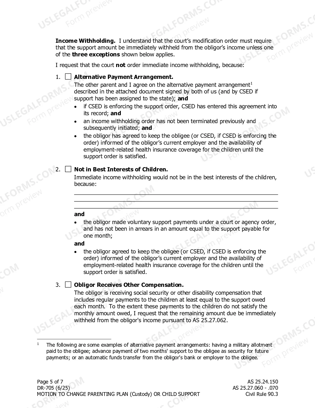 Preview Motion to Change Custody, Support or Visitation