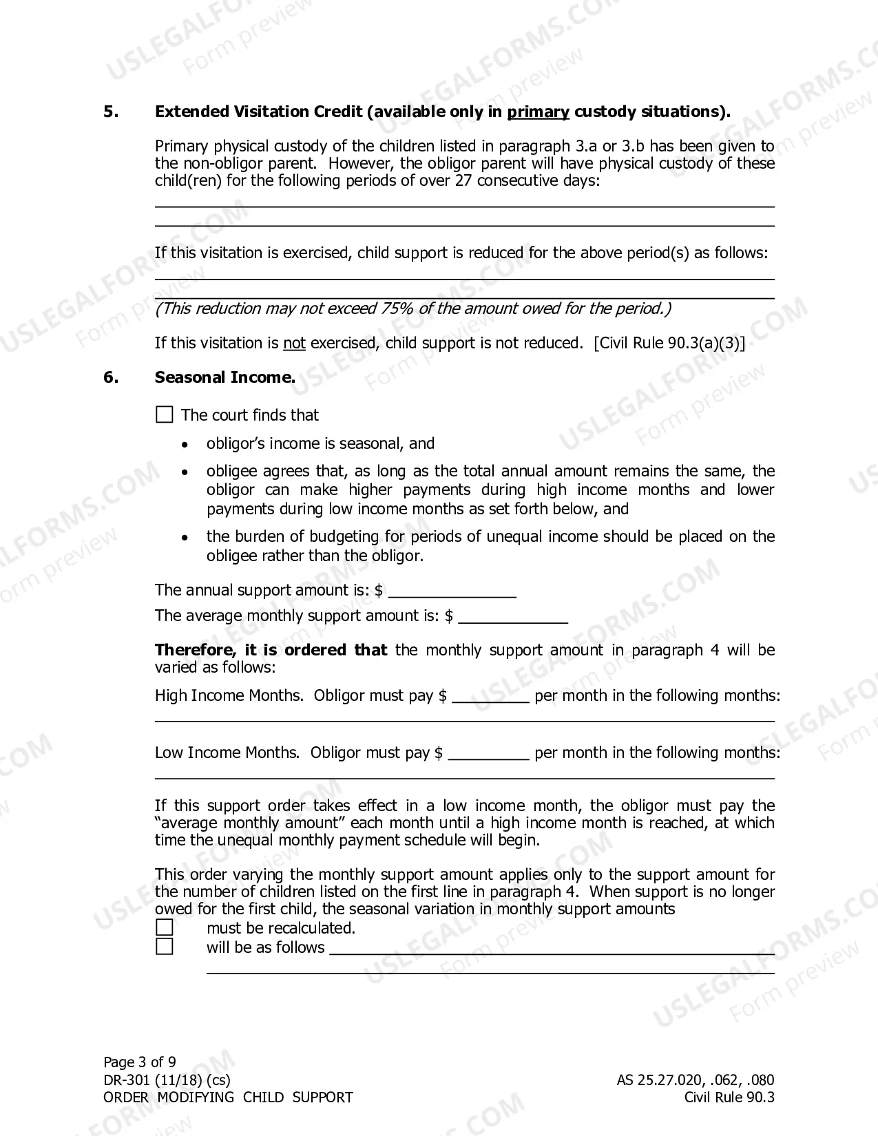Preview Order Modifying Child Support