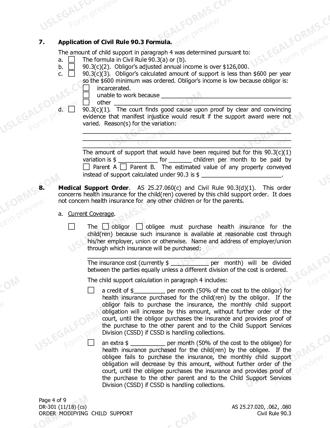 Preview Order Modifying Child Support
