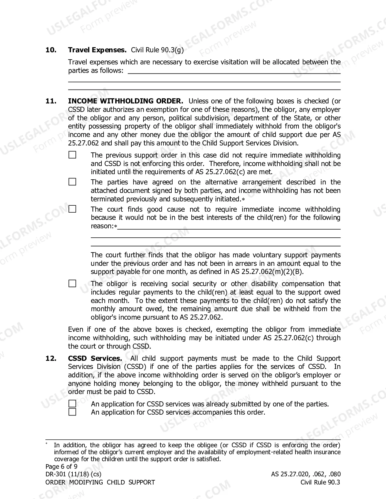 Preview Order Modifying Child Support