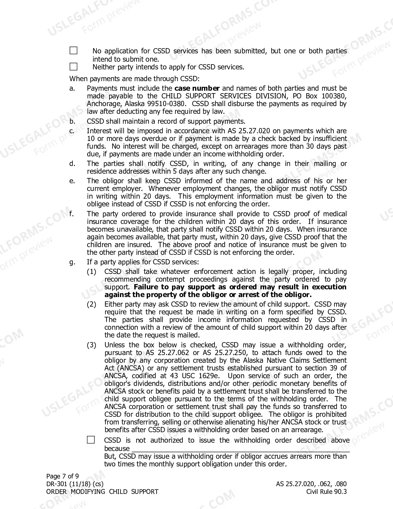 Preview Order Modifying Child Support