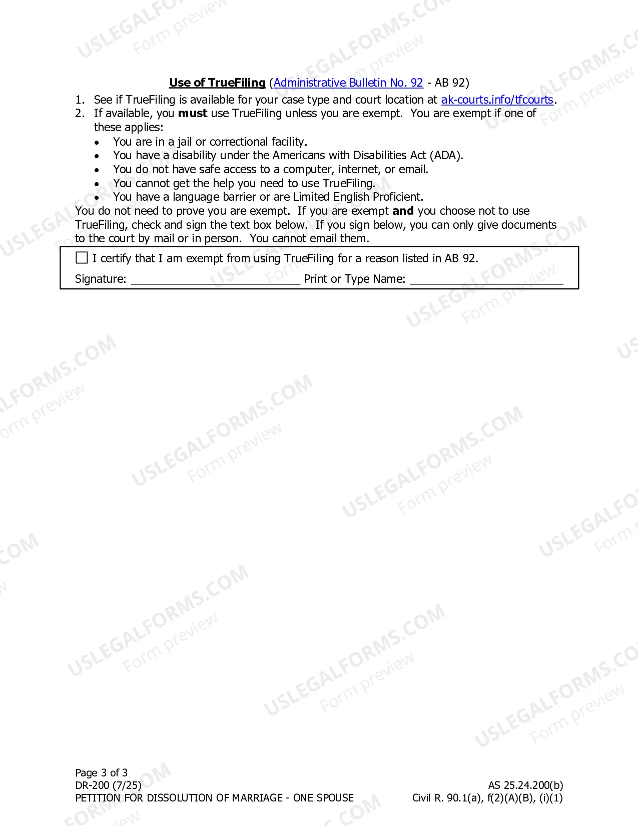 Preview Petition for Dissolution of Marriage (one spouse)