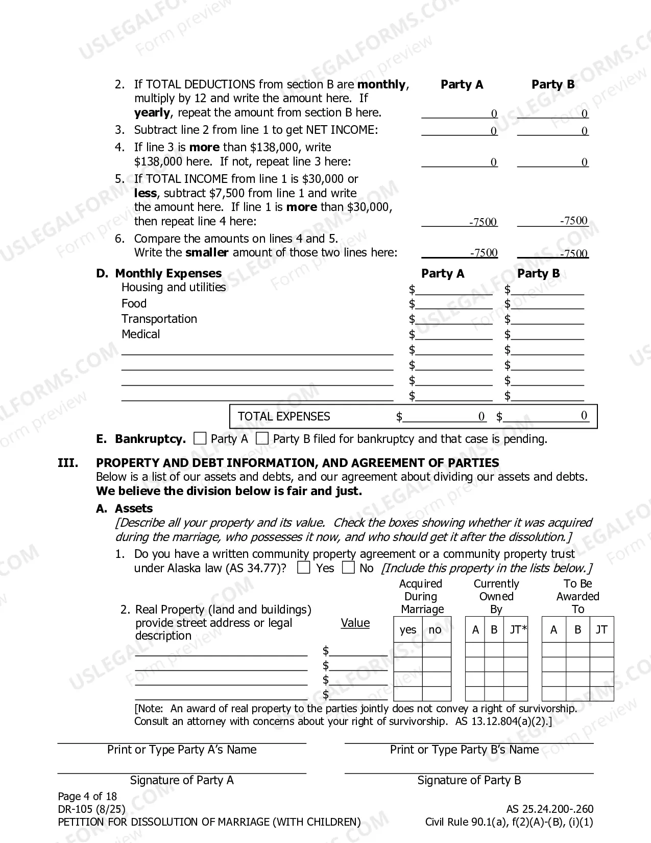 Preview Petition for Dissolution of Marriage (with children)