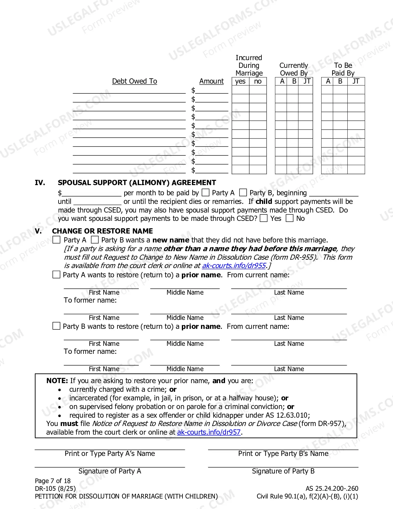 Preview Petition for Dissolution of Marriage (with children)