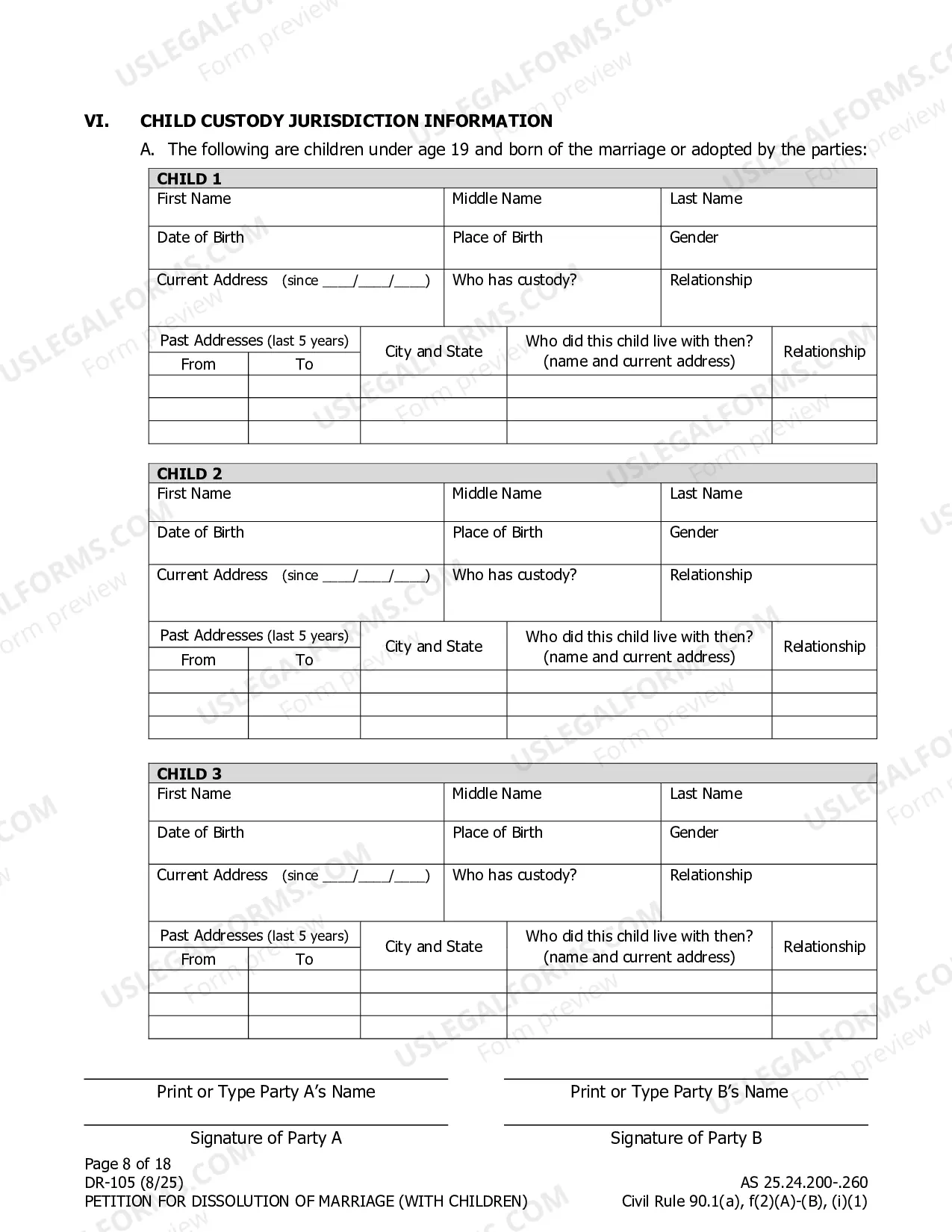 Preview Petition for Dissolution of Marriage (with children)