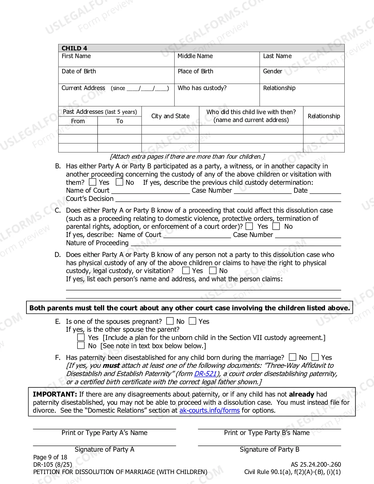 Preview Petition for Dissolution of Marriage (with children)