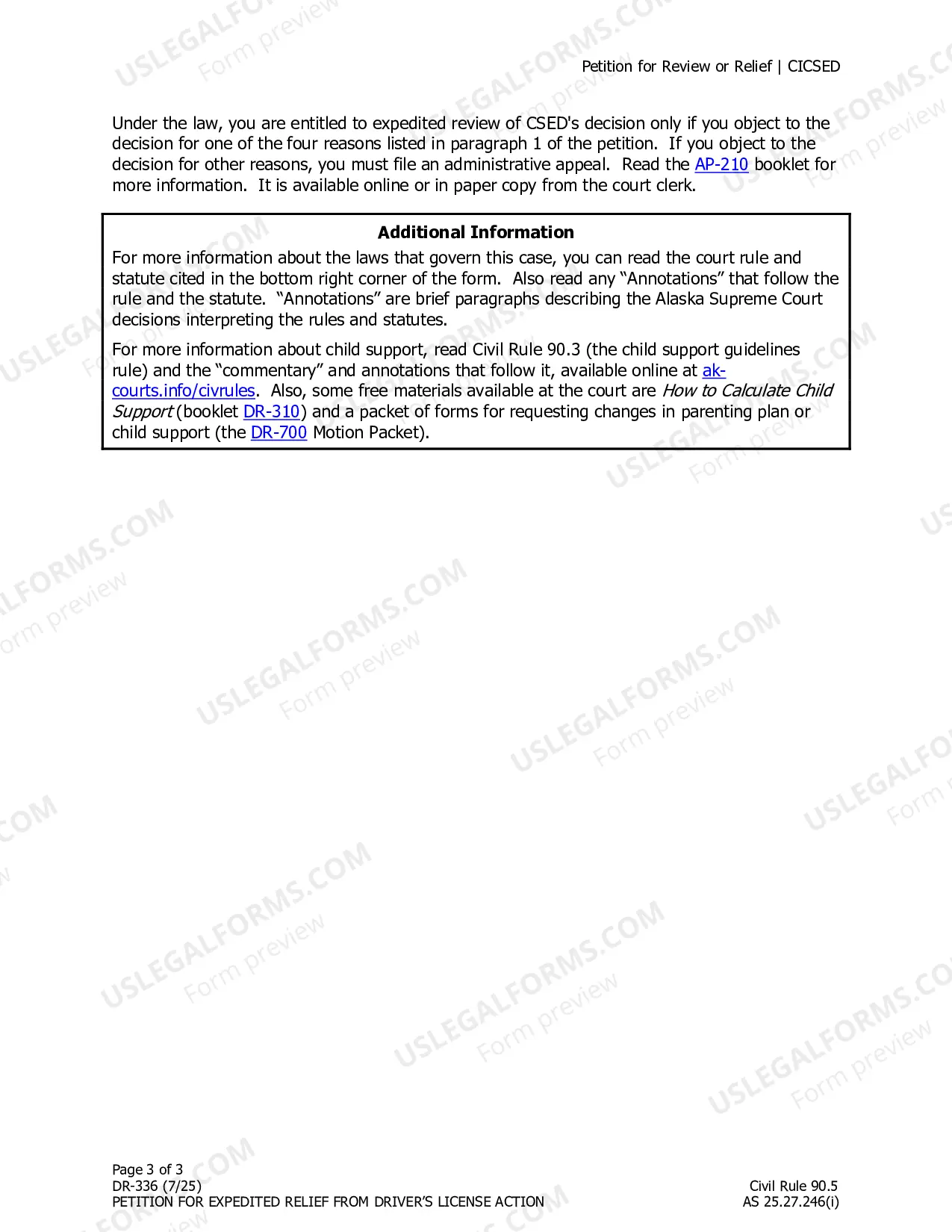 Preview Petition for Expedited Relief from Driver's License Action