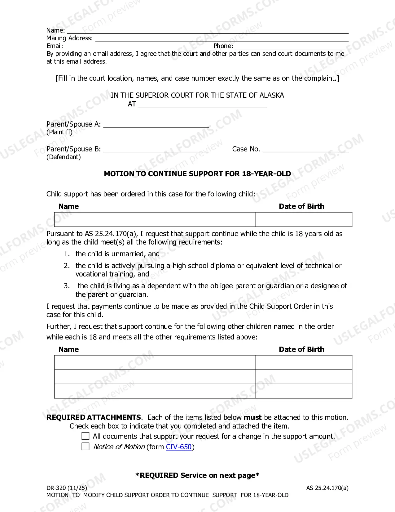 Preview Motion to Continue Support for 18-Year-Old