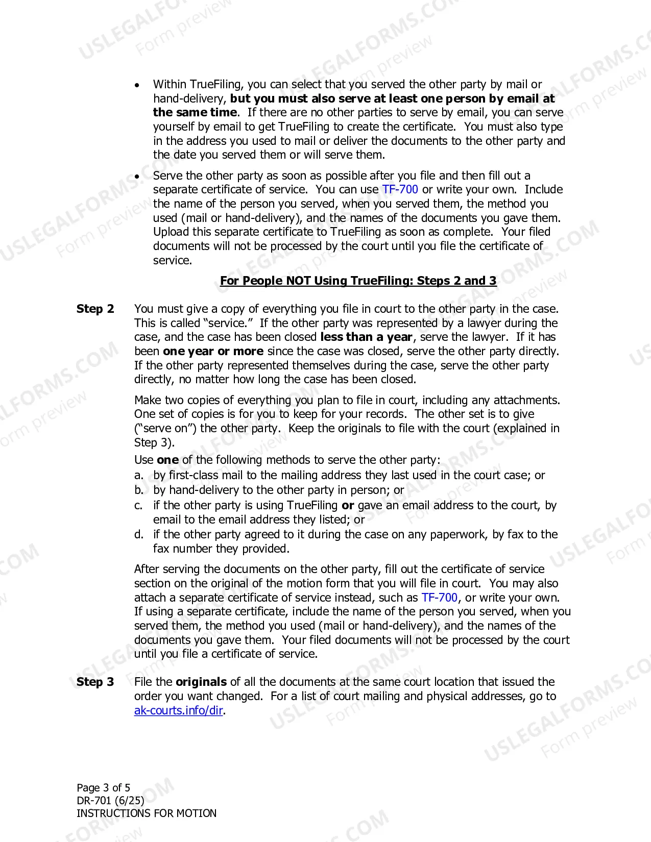 Preview Instructions for Motion