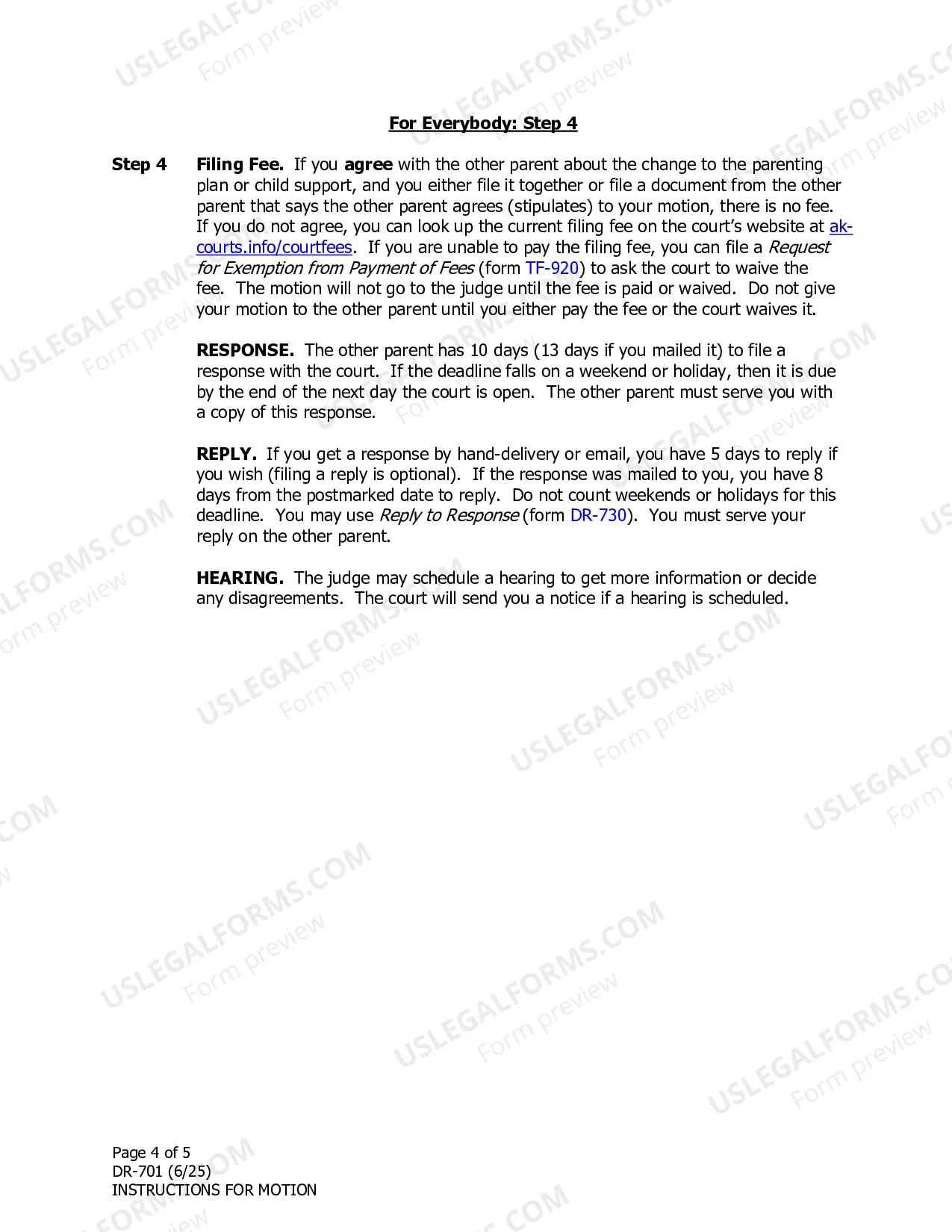 Preview Instructions for Motion