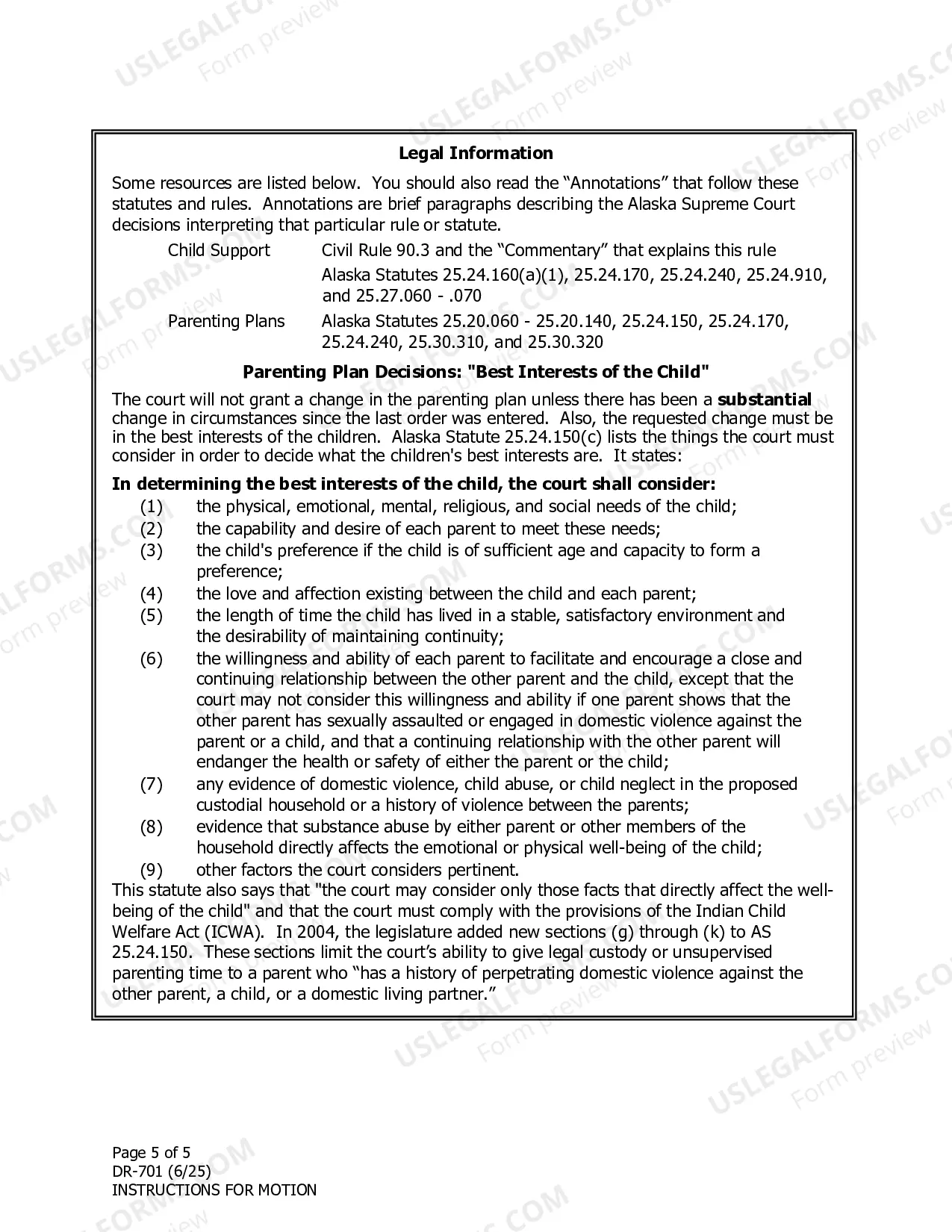Preview Instructions for Motion