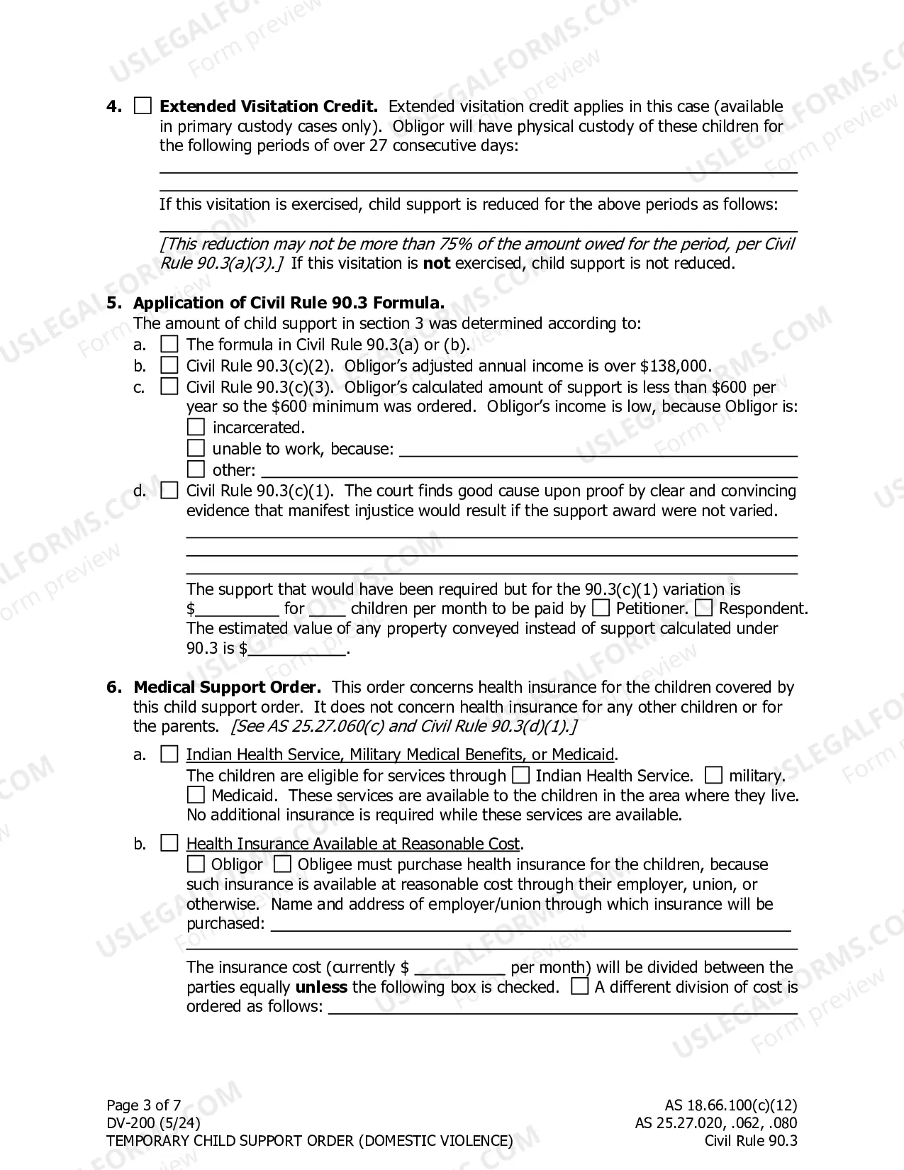 Preview Temporary Child Support Order (Domestic Violence)