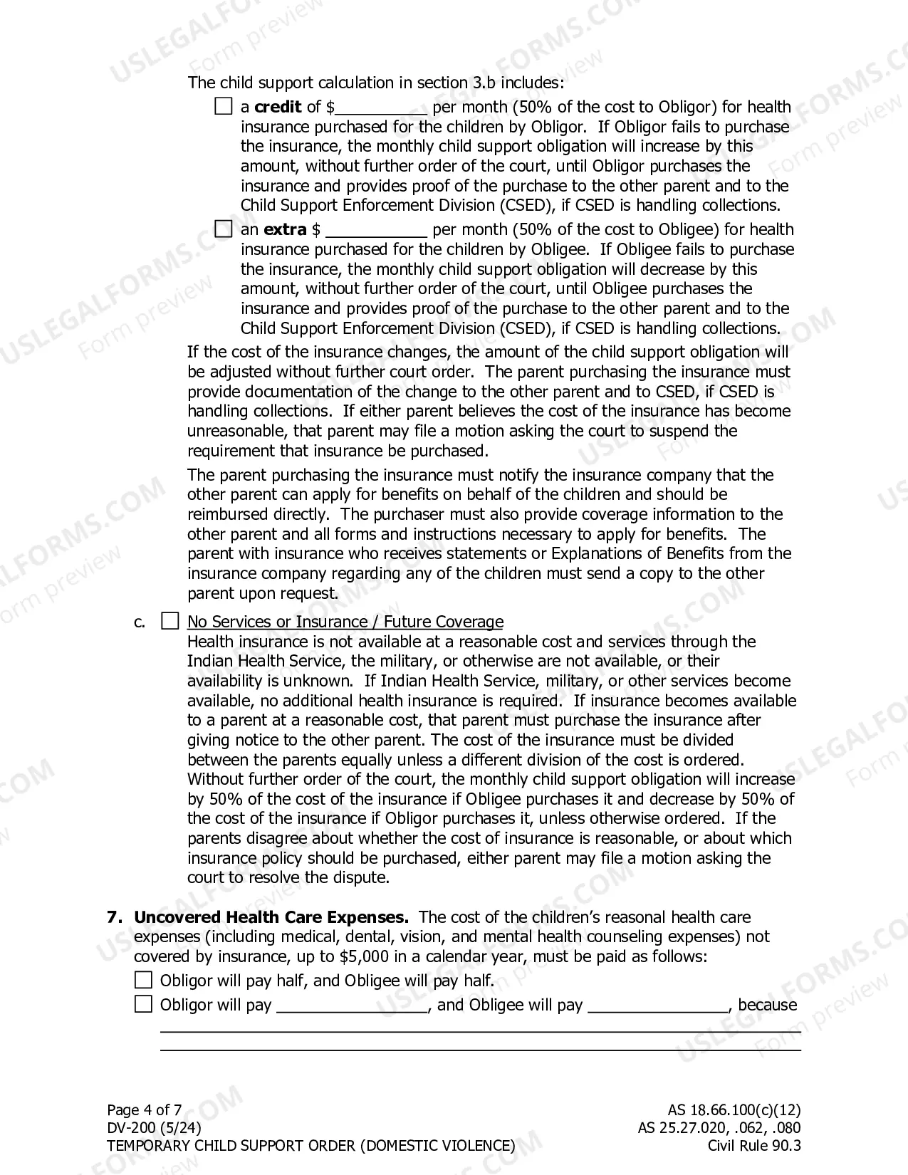 Preview Temporary Child Support Order (Domestic Violence)