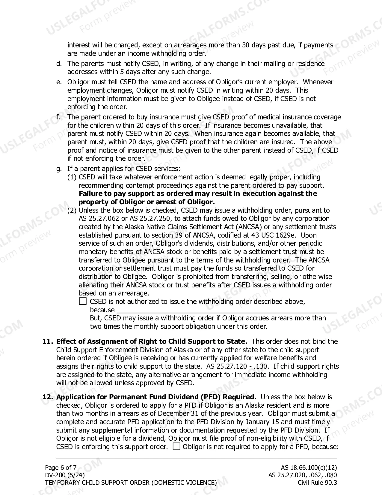 Preview Temporary Child Support Order (Domestic Violence)
