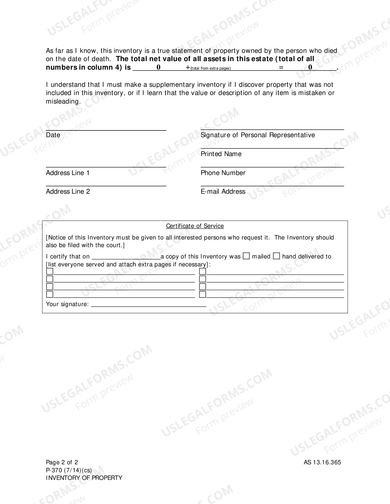 Preview Inventory of Property