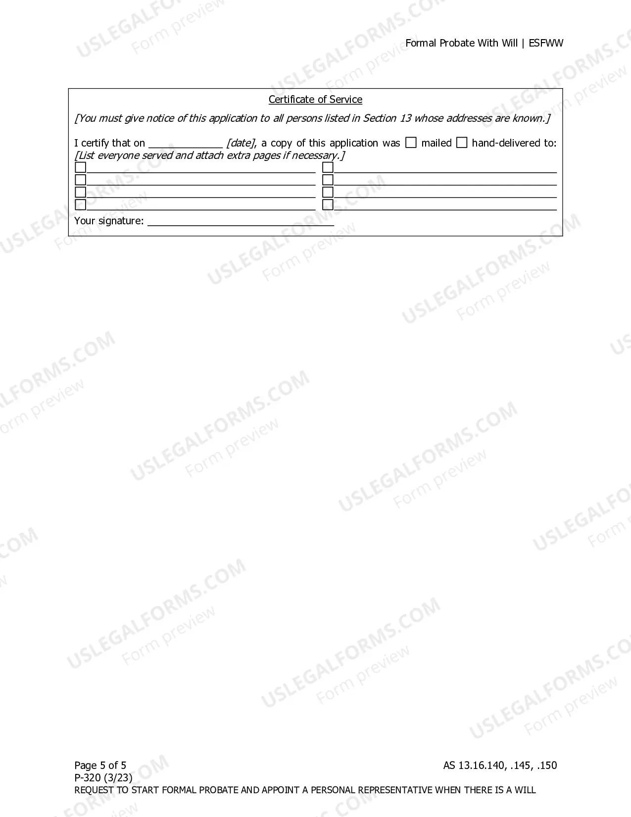 Preview Request to Start Formal Probate and Appoint a Personal Representative When There is a Will