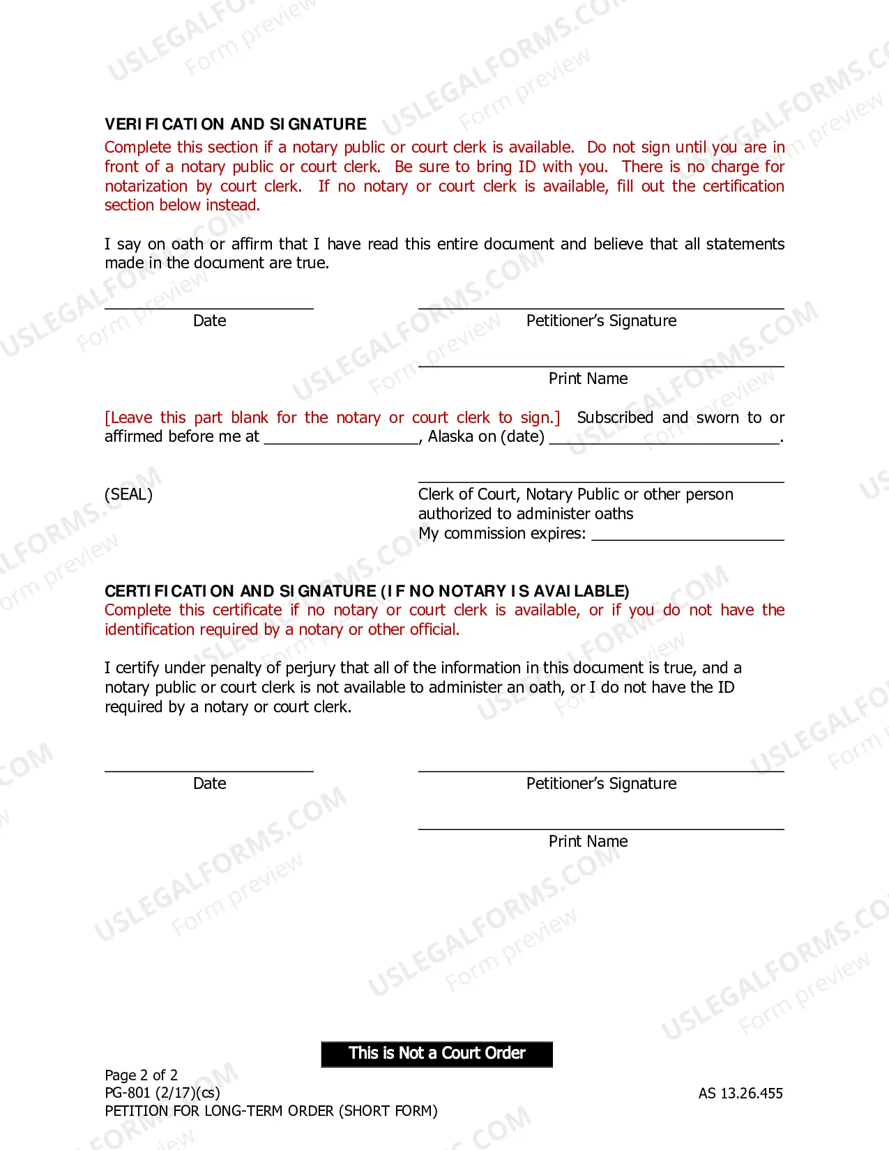 Preview Petition for Long-Term Protection from Financial Abuse